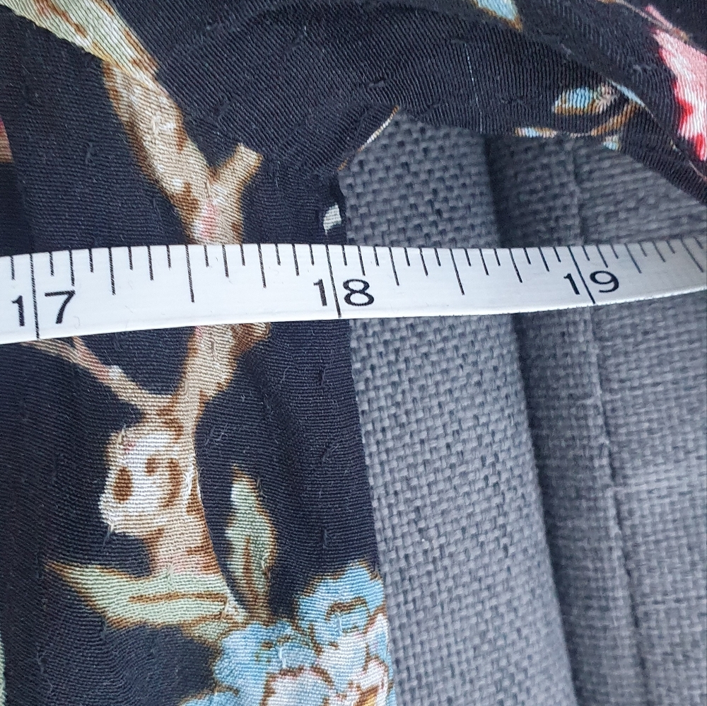 GP & J Baker X H&M Tea Dress Midi Black Flowers Oriental Collab uk10 us6 - Picture 11 of 14
